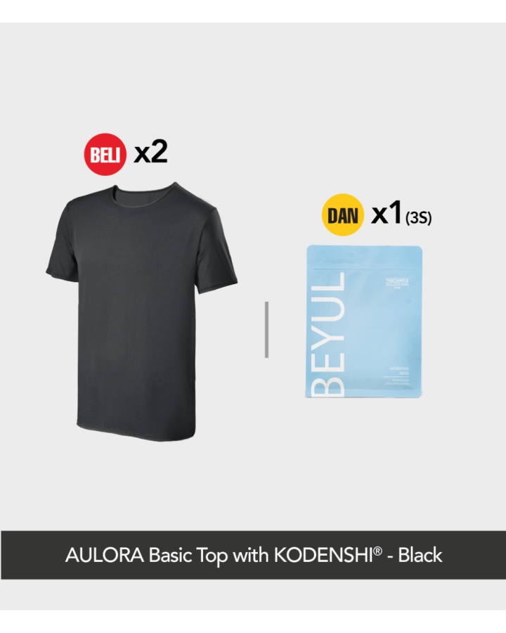 Buy 2x AULORA Basic Top with KODENSHI® - Black And 1x BEYUL Hydrating Mask (3s)