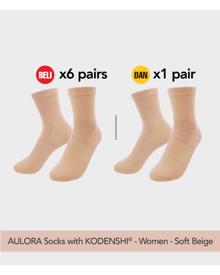 Buy 6x AULORA Socks with KODENSHI® - Women - Soft Beige And 1x AULORA Socks with KODENSHI® - Women - Soft Beige
