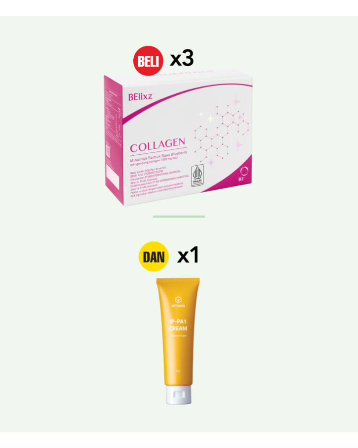 Buy 3x BElixz COLLAGEN (30s) And 1x BEYANG IP-PA1 Cream (50g)