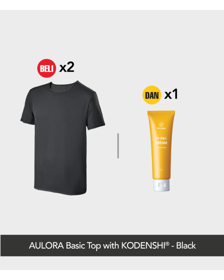 Buy 2x AULORA Basic Top with KODENSHI® - Black And 1x BEYANG IP-PA1 Cream (50g)