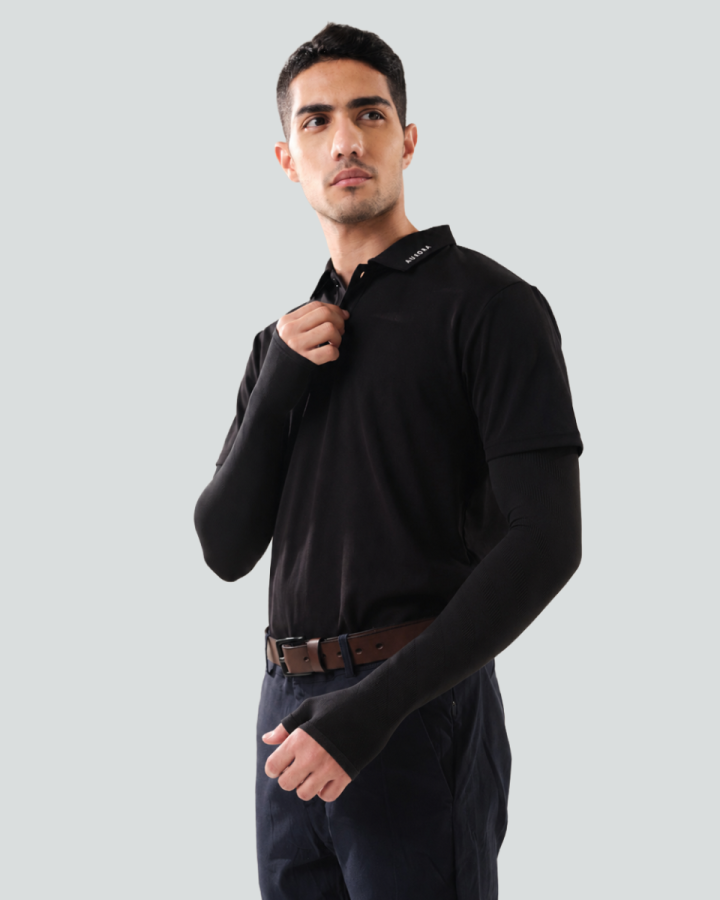 AULORA Polo Shirt with KODENSHI® - Men - Black