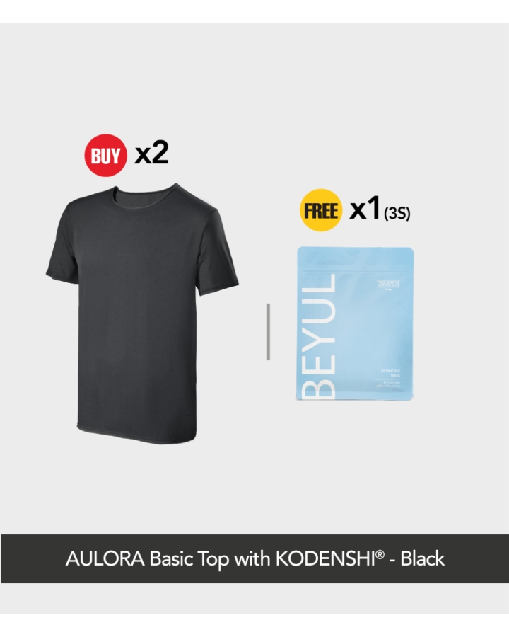 買 2x AULORA Basic Top with KODENSHI® - Black 送 1x BEYUL Hydrating Mask (3s)