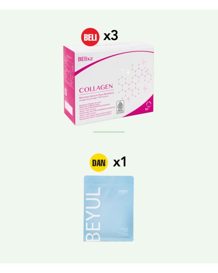 Buy 3x BElixz COLLAGEN (30s) And 1x BEYUL Hydrating Mask (3s)