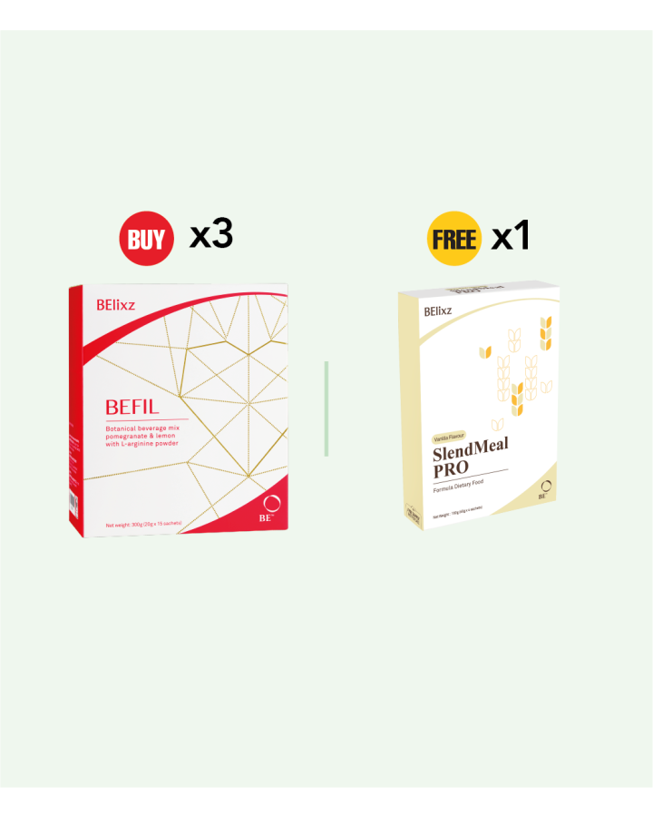 Buy 3x BElixz BEFIL (15s) Free 1x BElixz SlendMeal PRO (4s)