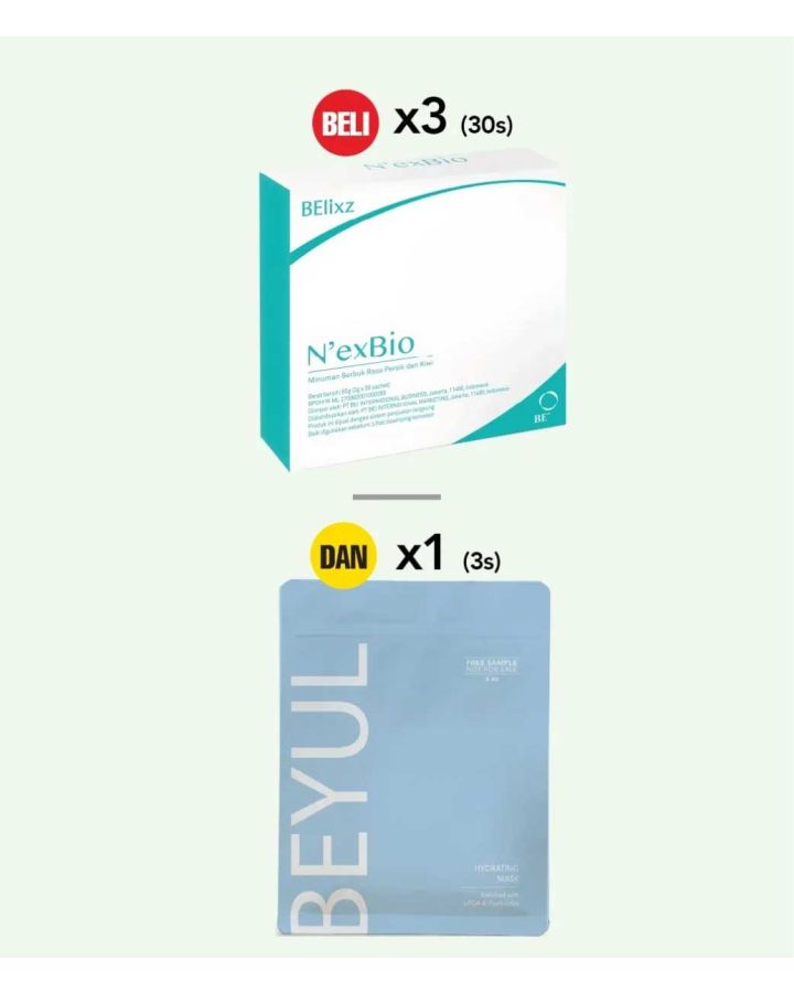 Buy 3x BElixz N'exBio (30s) And 1x BEYUL Hydrating Mask (3s)