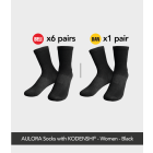 Buy 6x AULORA Socks with KODENSHI® - Women - Black And 1x AULORA Socks with KODENSHI® - Women - Black