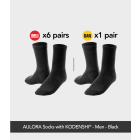 Buy 6x AULORA Socks with KODENSHI® - Men - Black And 1x AULORA Socks with KODENSHI® - Men - Black