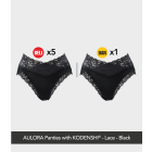 Buy 5x AULORA Panties with KODENSHI® - Lace - Black And 1x AULORA Panties with KODENSHI® - Lace - Black