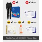 Buy 2x AULORA Pants with KODENSHI® - Women - Black + 16x BElixz SHIRUTO (30s)(SG) Free 4x BElixz SHIRUTO (30s)(SG) + 1x BElixz SlendMeal PRO (15s) + 1x BEYANG Delicate Laundry Wash (800ml)