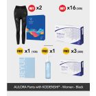 Buy 2x AULORA Pants with KODENSHI® - Women - Black + 16x BElixz SHIRUTO (30s) Free 1x BEYUL Hydrating Mask (10s) + 3x BElixz SHIRUTO (30s) + 1x BEYUL Hydrating Gentle Cleansing Oil (150ml)