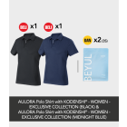 Buy 1x AULORA Polo Shirt with KODENSHI® - Women - Black + 1x AULORA Polo Shirt with KODENSHI® - Women - Midnight Blue And 2x BEYUL Hydrating Mask (3s)