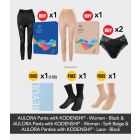 Buy 1x AULORA Pants with KODENSHI® - Women - Black + 1x AULORA Pants with KODENSHI® - Women - Soft Beige + 2x AULORA Panties with KODENSHI® - Lace - Black Free 1x AULORA Socks with KODENSHI® - Women - Black + 1x AULORA Socks with KODENSHI® - Women - Soft