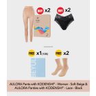 Buy 2x AULORA Pants with KODENSHI® - Women - Soft Beige + 2x AULORA Panties with KODENSHI® - Lace - Black (2 pieces) Free 2x AULORA Socks with KODENSHI® - Women - Soft Beige (2 Pairs) + 1x BEYUL Hydrating Mask (10s)