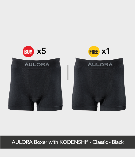 Buy 5x AULORA Boxer with KODENSHI® - Classic - Black Free 1x AULORA Boxer with KODENSHI® - Classic - Black